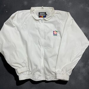 Hartwell Vintage Georgia Lottery Promo Full Zip White Windbreaker Jacket Mens XL